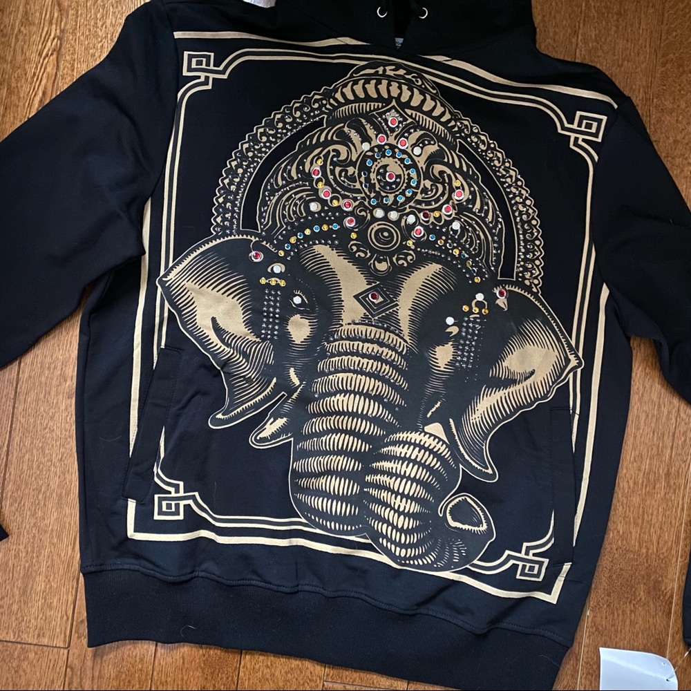 Rhinestone elephant hoodie